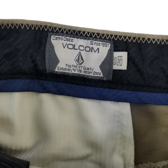 Volcom Mens Frickin Modern Stretch Khaki Tan Chino Shorts Size 28 - Picture 5 of 5